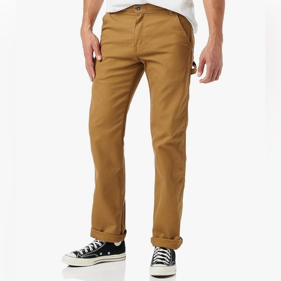 Dickies Men's Tough Max Duck Carpenter Pant 38x34 Stonewashed Brown - Picture 2 of 13